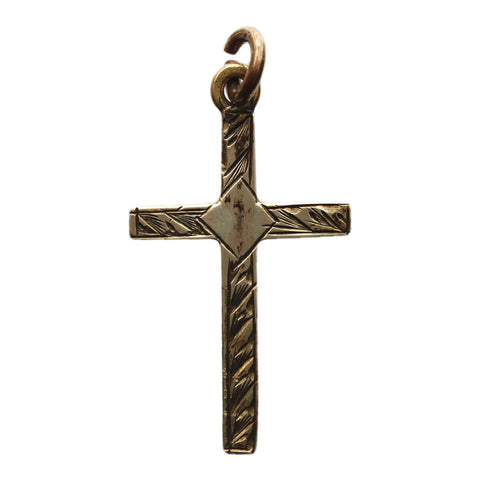 Cross Gold Plated Pendant Christianity Vintage Religion Crucifix Accessories Jewellery