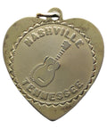 Love Nashville, Tennessee Silver Guitar Heart Pendant Jewellery for Women Vintage Accessories Necklace