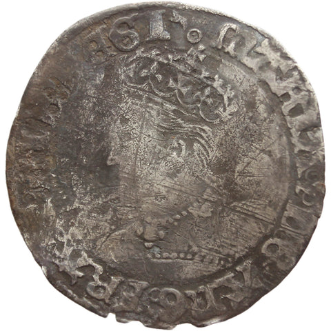 1553 - 1554 England 1 Groat Mary Four Pence Silver Coin Tudor Hammered Pomegranate Mint