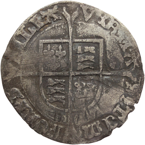 1553 - 1554 England 1 Groat Mary Four Pence Silver Coin Tudor Hammered Pomegranate Mint