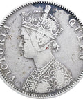 1875 One Rupee British India Victoria Silver Coin (Type A Bust, II Reverse)