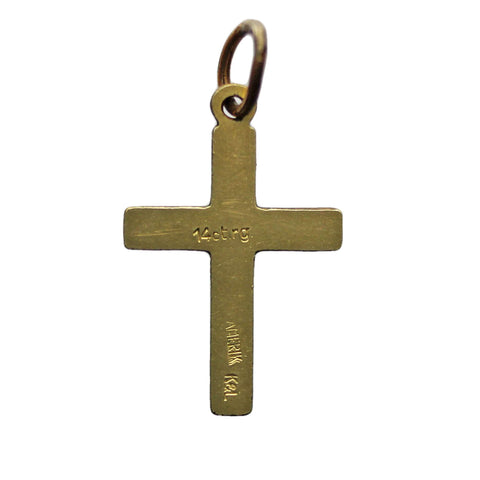 Religion Cross 14ct Gold Rolled Vintage Christian Jewellery Christianity Catholic Jesus Christ Necklace Church Crucifix