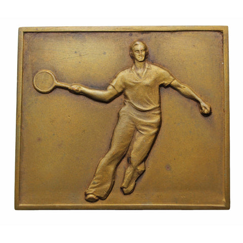 1947 Large Square Medal Belgium Tennis Sport Award