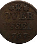 1767 One Duit Coin Dutch Republic Overijssel Netherlands