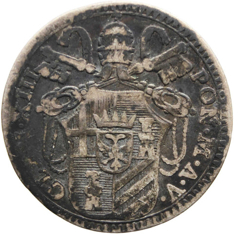 1763 One Grosso Clement XIII Italy Papal States Silver Coin
