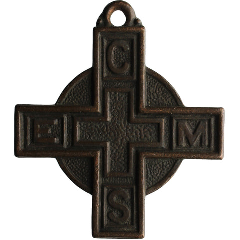 Cross Christian Medallion All in One Pendant Jewellery Vintage Christianity Religion Accessories Catholic Church