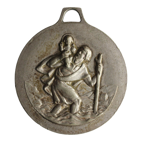 St Christopher Religion Vintage Medallion Christian Christianity Medal