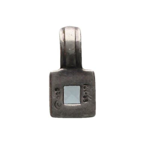 Square Shape Blue Pendant Vintage Sterling Silver Accessories Jewellery for Women