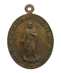 Antique Bronze Medallion Christian Christianity Church Saint Mary