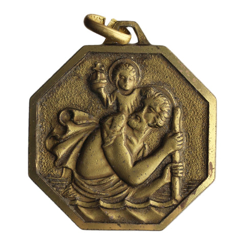 Sain Christopher Vintage Pendant Religious Medallion Necklace Jewellery