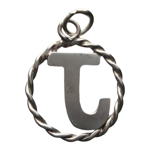 Letter J Silver Pendant Jewellery for Women Vintage Sterling Accessories