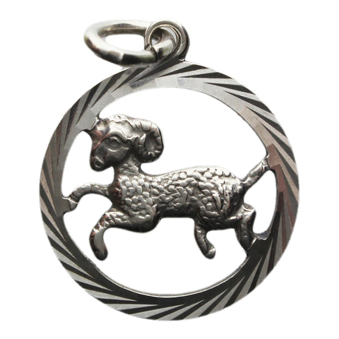 Aries Zodiac Sign Silver Pendant Jewellery for Women Vintage Accessories Necklace