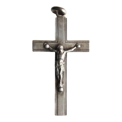 Vintage Crucifix Pendant Christian Cross Sterling Silver Jewellery Christianity Religion Accessories Catholic Church