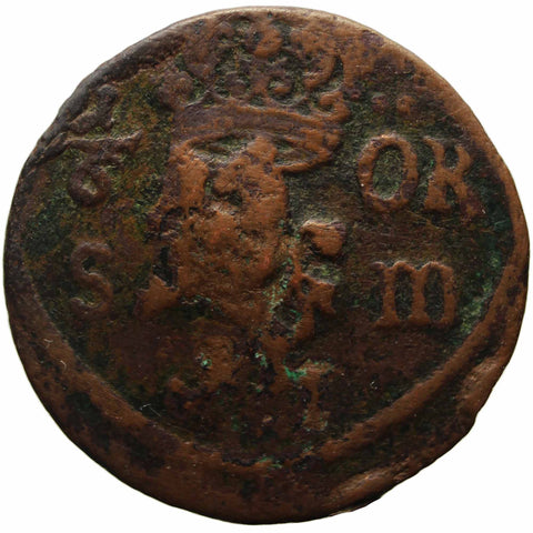 1686 1/6 Öre Sweden Coin Charles XI