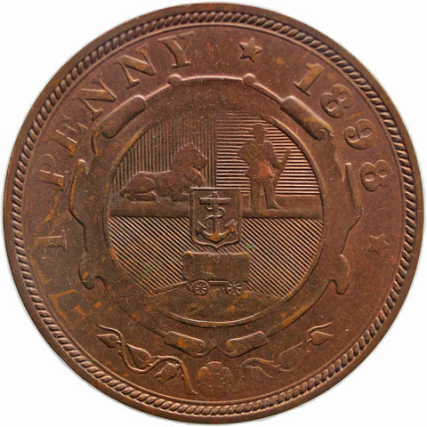 1898 South Africa Johannes Paulus Kruger One Penny Coin Berlin Mint