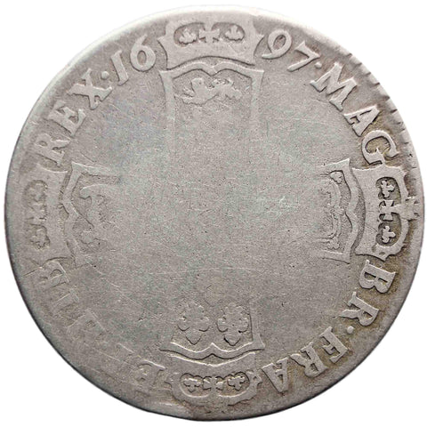 1697 Half Crown William III Coin Silver Great Britain