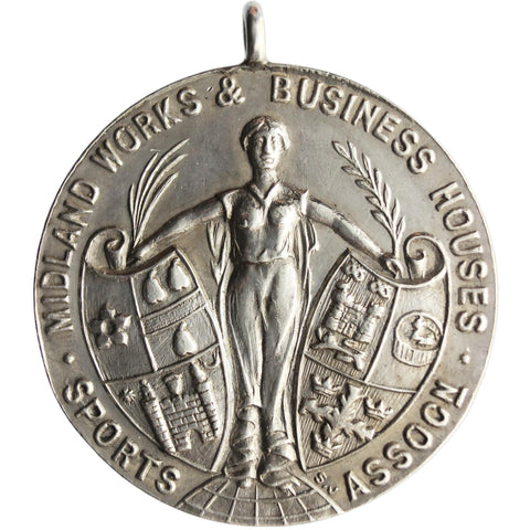 1930 Solid Silver Medal Midlands Works Business Sports Hallmarked Birmingham