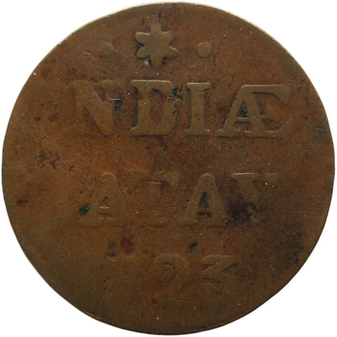 1823 Half Stuiver Netherlands East Indies Willem I Coin