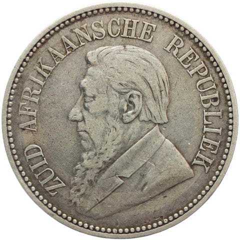 1896 2 1/2 Shilling South Africa Paul Kruger ZAR Silver Coin