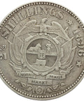 1896 2 1/2 Shilling South Africa Paul Kruger ZAR Silver Coin