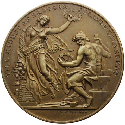 19th century Sweden Industrialist Medal Carl Gerhard Bolinder and Jean Bolinder Swedish Medallist Lea Ahlborn