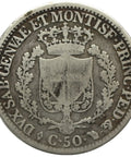 1828 L 50 Centesimi Charles Felix Italy states Sardinia Silver Coin