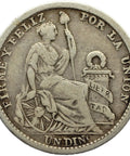 1906 JF 1 Dinero Peru Coin Silver