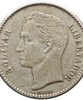 1929 One Bolivar Venezuela Coin Silver