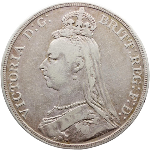 1887 Crown Victoria Coin UK Great Britain Silver