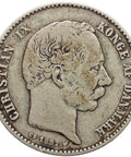 1892 CS One Krone Denmark Coin Christian IX Silver