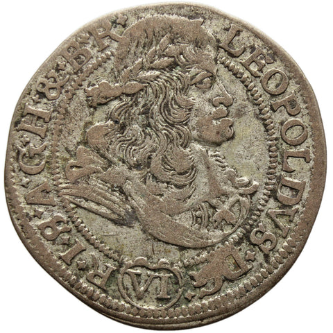 1678 6 Kreuzer Austria – Habsburg Coin Leopold I Silver Breslau Mint