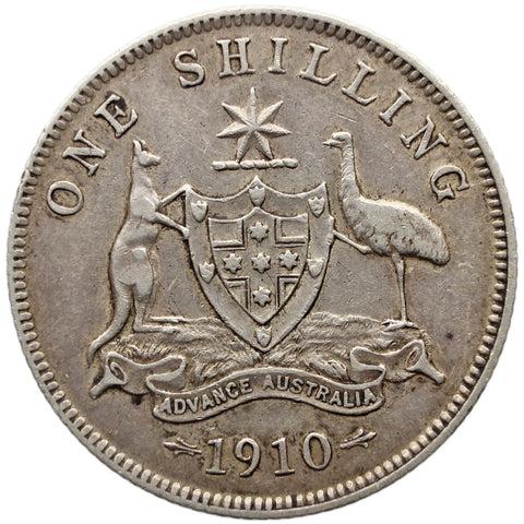 1910 Shilling Australia Coin Edward VII Silver