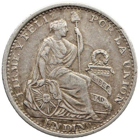 1903 JF 1 Dinero Peru Coin Silver