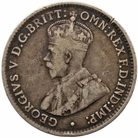 1919 3 Pence Australia Coin George V Silver Melbourne Mint