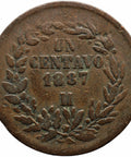 1887 Mo 1 Centavo Mexico Coin