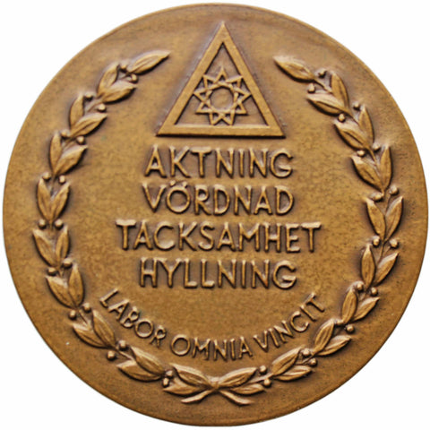 1961 Large Swedish Medal Anti-alcohol by Sporrong & co Temple Knights