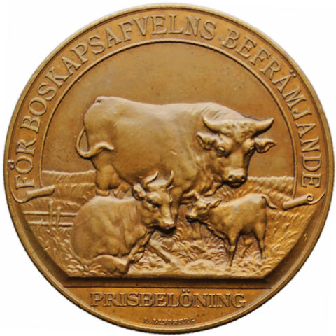 1929 Swedish Medal Sodermanland County Cattle Breeding Award