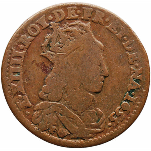1655 B Liard France Coin Louis XIV
