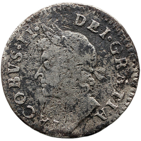 1687/6 4 Pence Maundy James II UK Coin Silver Overdate