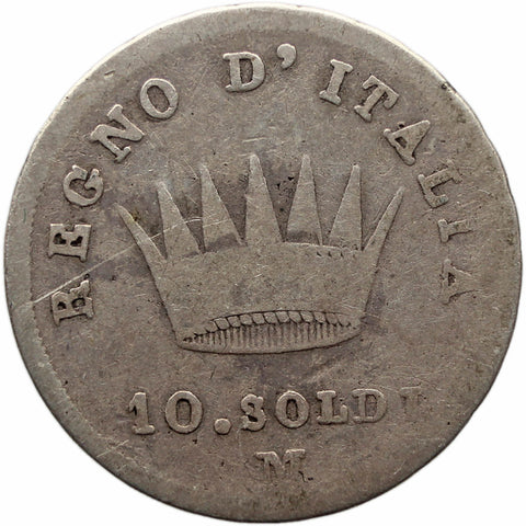 1811 10 Soldi Napoleon I Coin Kingdom of Italy Silver