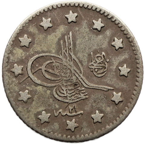1896 Kurush Ottoman Empire Coin Abdul Hamid II Silver