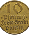 1932 Danzig 10 Pfennig Coin