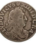 1675 D 1/15 Ecu 4 sols des Traitants France Coin Louis XIV Silver Lyon Mint
