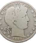 1899 Half Dollar Barber USA Coin Silver