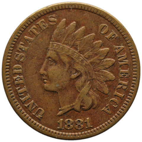 1881 One Cent United States Indian Head Coin