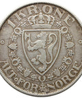 1917 One Krone Norway Coin Haakon VII Silver