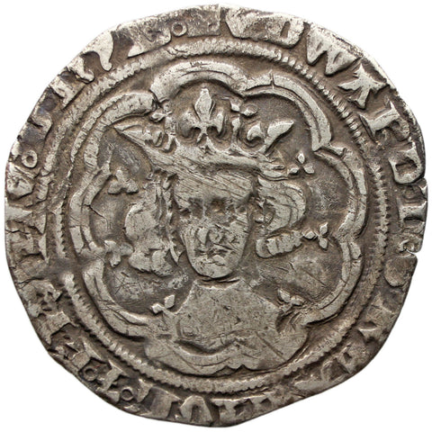 1351-1361 England Edward III Groat Coin Silver London Mint Pre Treaty Period