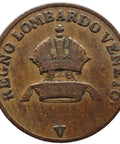 1822 1 Centesimo Lombardy Venetia Italy Coin Franz I Venice Mint