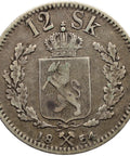 1854 12 Skilling Norway Coin Oscar I Silver