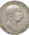 1908 1 Corona Austria Habsburg Coin Franz Joseph I Silver 60th Anniversary of the Reign